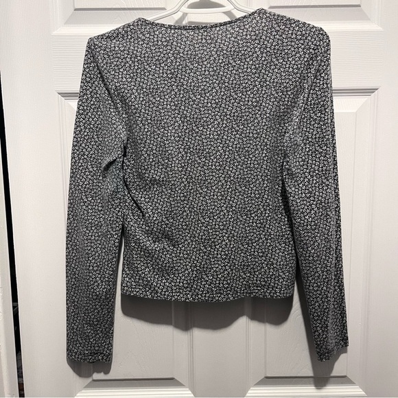 3/25$💥 Cuidado Con El Perro top floral blouse Women Medium long sleeve blue - Picture 4 of 4